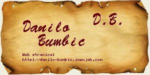 Danilo Bumbić vizit kartica